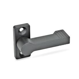GN 702 Stop Locks with 4 Indexing Positions, Zinc Die Casting Type: A - with flange for surface mounting<br />Color: SW - Black, RAL 9005, textured finish