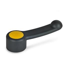 GN 623.5 Gear Levers, Plastic, Bushing Stainless Steel Colour of the cap: DGB - Yellow, RAL 1021, matte finish
