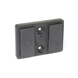 GN 57.2 Retaining Magnets, Rectangular-Shaped, with Rubber Jacket Type: B - With 2 internal threads
