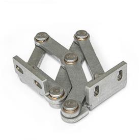 GN 7231 Stainless Steel Multiple-Joint Hinges, Concealed, Opening Angle 90° Type: R - Fixing angle piece right