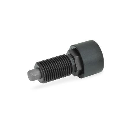 GN 514 Locking Plungers, Steel / Plastic Knob, with Cardioid Curve Mechanism Type: A - Without lock nut