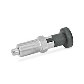 GN 617.1 Indexing Plungers with Rest Position, Stainless Steel / Plastic Knob Material: NI - Stainless steel<br />Type: A - Without lock nut
