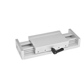 GN 900 Adjustable Slide Units, Aluminum Identification no.: 2 - With adjustable hand lever<br />Type: S - Without adjustable spindle and operating element