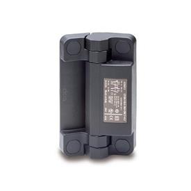 GN 239.6 Hinges with Safety Switch with Connector Plug, Plastic Type: CS - Connector plug at the back