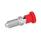 GN 817 Stainless Steel Indexing Plungers with Red Knob Material: NI - Stainless steel
Type: C - With rest position, without lock nut
Color: RT - Red, RAL 3000, matte finish