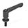 GN 307 Manettes indexables, zinc moulé sous pression, insert acier, avec goujons filetés, avec disques de positionnement Couleur: SW - Noir, RAL 9005, finition texturée