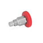 Mini Indexing Plungers, Open Indexing Mechanism, with Red Knob