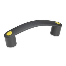 GN 628.3 Cabinet U-Handles, Flexible Plastic Color of the cover cap: DGB - Yellow, RAL 1021, matte finish