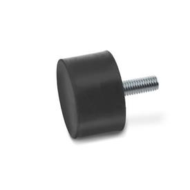 GN 352 Buffers, Steel Type: S - With threaded stud