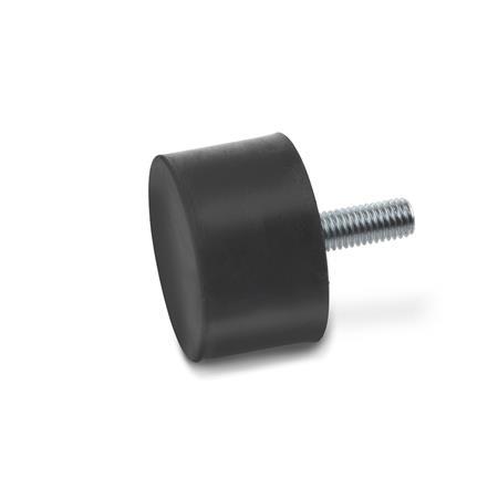 GN 352 Buffers, Steel Type: S - With threaded stud