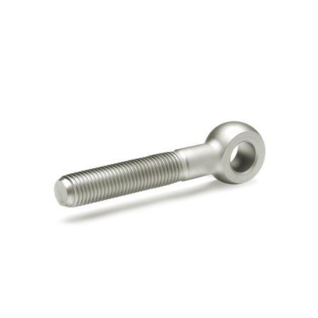 GN 1524 Viti a occhiello, acciaio INO, con bullone filettato lungo Materiale: NI - Acciaio INOX