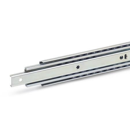 Guías telescópicas GN 1420: Acero, con extensión total, capacidad de carga de hasta 1290 N