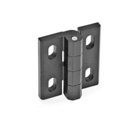 GN 235 Hinges, Zinc Die Casting, Adjustable Material: ZD - Zinc die casting<br />Type: H - Vertically adjustable<br />Finish: SW - Black, RAL 9005, textured finish