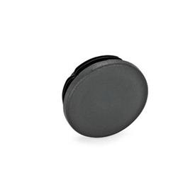 GN 991 Endstopfen, Kunststoff, rund oder quadratisch d / s: D - Durchmesser<br />Farbe: SW - schwarz, RAL 9005, matt