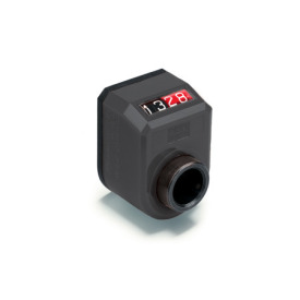 GN 954 Position Indicators, Hollow Shaft Steel, 4 Digits, Digital Indication, Mechanical Counter Display position: AN - On the chamfer, above<br />Color: SG - Black-gray, RAL 7021, shiny finish