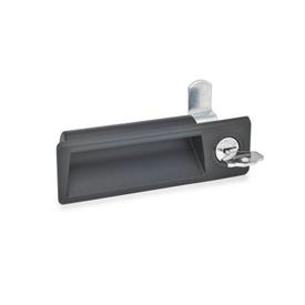 GN 731.2 Latches with Gripping Tray, with Latch Arm Steel, Operation with Socket Key or Key Type: SU - With key (different lock)<br />Identification no.: 2 - Operation in the illustrated position, at the top right