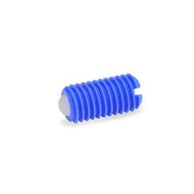 GN 615.2 Plastic Spring Plungers, with Ball, with Slot Ball material: P - Plastic