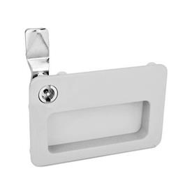 GN 115.10 Latches with Gripping Tray, Operation with Socket Key Type: VDE - With double bit<br />Finish: SR - Silver, RAL 9006, textured finish<br />Identification no.: 1 - Operation in the illustrated position, at the top left