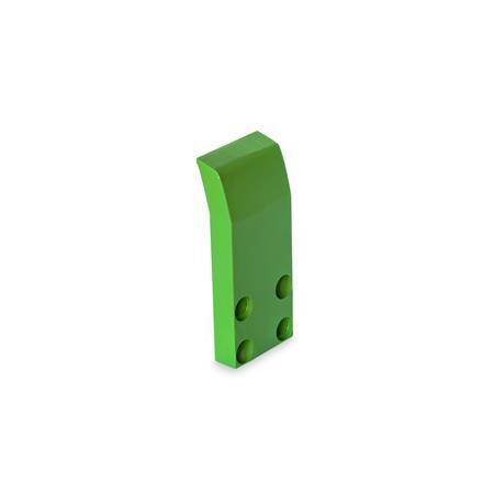 GN 864.1 Cubierta de protección, para cepos neumático GN 864 Acabado: FG - Politetrafluoretileno (PTFE), verde