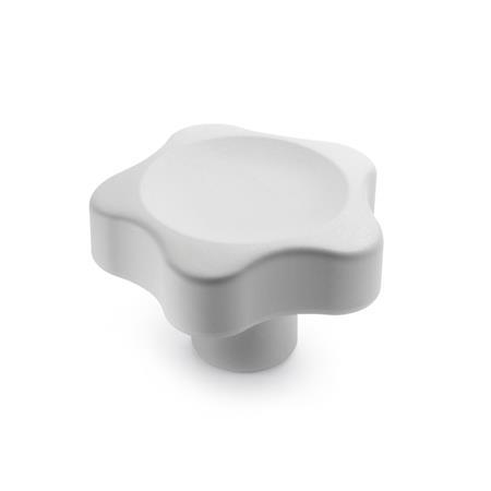 GN 5337.4 Star Knobs, White, Bushing Stainless Steel 