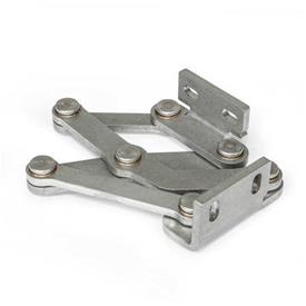 GN 7233 Multiple-Joint Hinges, Stainless Steel , Concealed, Opening Angle 120° Type: L - Fixing angle piece left