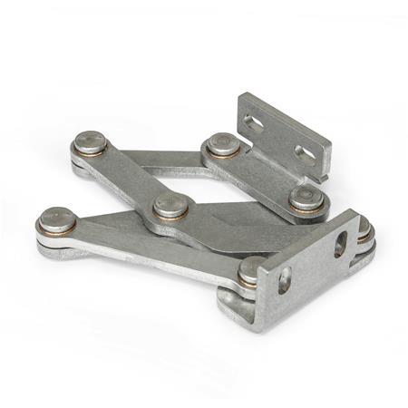 GN 7233 Stainless Steel Multiple-Joint Hinges, Concealed, Opening Angle 120° Type: L - Fixing angle piece left