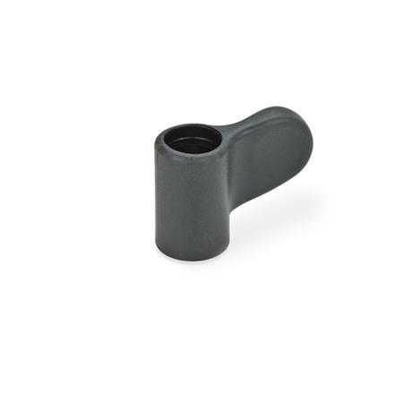 Wing Nuts GN 635: Plastic, Threaded Bushing Brass, without Cover Cap