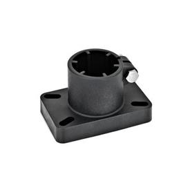 GN 86 Base Plate Connector Clamps, Plastic Type: D - Fixing with slotted holes
