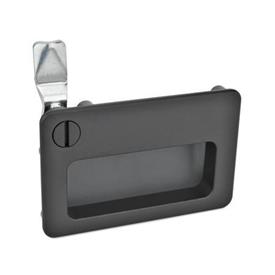 GN 115.10 Latches with Gripping Tray, Operation with Socket Key Type: SCH - With slot<br />Finish: SW - Black, RAL 9005, textured finish<br />Identification no.: 1 - Operation in the illustrated position, at the top left