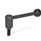 GN 212.3 Manettes indexables, acier, avec goujon fileté Type: D - levier droit