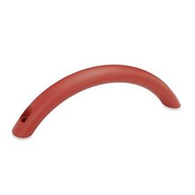 GN 565.4 Arch Handles, Aluminum Type: B - Mounting from the operator's side<br />Finish: RS - Red, RAL 3000, textured finish
