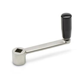 GN 269 Manovelle in acciaio INOX Bohrung: V - Con quadro DIN 79
