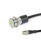 GN 3310 Interruttori, acciaio INOX, con/senza illuminazione LED Tipo di contatto: LK - Indicatore luminoso LED, rosso / verde (bicolore) (senza funzione di commutazione)
Tipo di collegamento: S025 - Cavo con connettore, 0,25 m