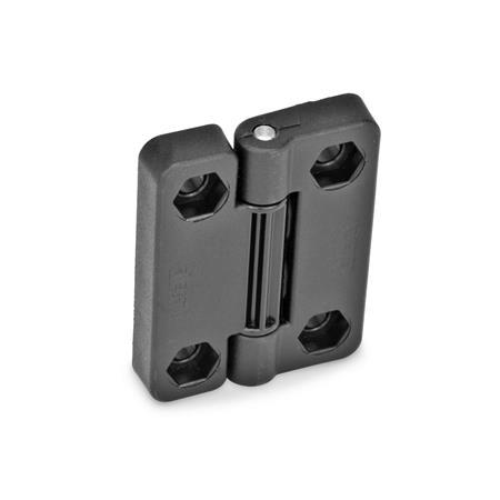 GN 222 Hinges with 4 Indexing Positions, Plastic Type: EH - 2x2 bores for hexagon screws