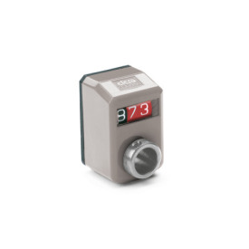 GN 955.2 Indicateurs de position, arbre creux en inox, 3 chiffres, indication numérique, mécanisme de compteur Position d’affichage: FN - à l'avant, au-dessus<br />Couleur: GR - Gris, RAL 7035, shiny finish