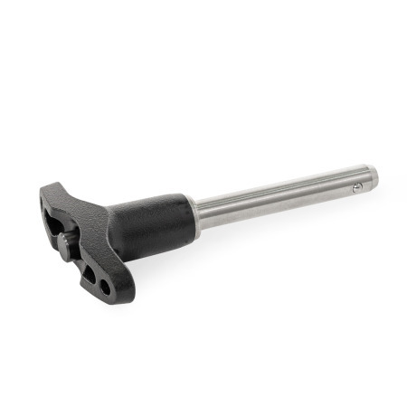Pasadores de bloqueo de bolas GN 113.20: Acero inoxidable, empuñadura de aluminio