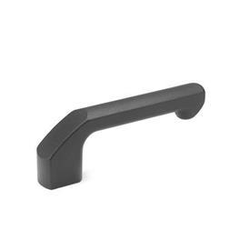 GN 559 Handgriffe, Aluminium Form: B - offene Form, Montage von der Rückseite (Gewinde-Sackloch)<br />Oberfläche: SW - schwarz, RAL 9005, strukturmatt