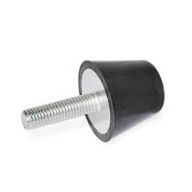 GN 253 Buffers with Threaded Stud, Steel 