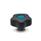 GN 5337.6 Boutons étoile, plastique, douille filetée, Softline, avec capuchons de couleur Couleur du capuchon: DBL - bleu, RAL 5024, finition mat