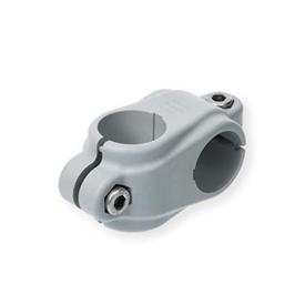 GN 132.9 Two-Way Connector Clamps, Plastic Color: G - Gray, RAL 7040, matte finish