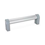 Oval Tubular Handles, with Inclined Profile, Aluminum / Zinc die casting