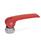 GN 927.4 Clamping Levers with Eccentrical Cam with Internal Thread, Lever Zinc Die Casting Type: A - Plastic contact plate with setting nut
Color: R - Red, RAL 3000