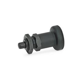 GN 607 Indexing Plungers, Steel / Plastic Knob Type: AK - With lock nut