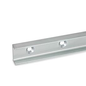 GN 2422 Cam Roller Linear Guide Rails Type: UV - Floating bearing rail, with mounting hole for countersunk screw