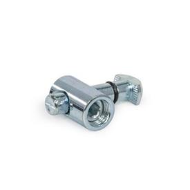 GN 25b Quick Release Connectors, Steel, for Aluminum Profiles (b-Modular System), Asymmetrical Mounting Stud Type: A - Asymmetrical mounting stud<br />Coding: P - Parallel T-nut