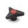 GN 533 Volantini di serraggio a tre lobi, plastica, boccola  filettata ottone / acciaio INOX Colore della calottina: DRT - rosso, RAL 3000, finitura mat