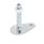 GN 42 Leveling Feet,  Steel, with Fixing Lug, Drop Shape Form: A0 - Without rubber pad
Version (Screw): UK - With nut, hex socket at the top and wrench flat at the bottom