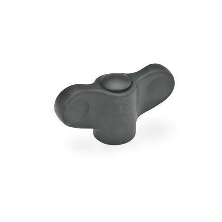 Wing Nuts GN 640: Plastic, Threaded Bushing Brass, Small Type