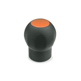 GN 675.1 Softline Ball Handles with Cover Cap, Plastic Color of the cover cap: DOR - Orange, RAL 2004, matte finish