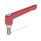 GN 300.1 Adjustable Hand Levers, Zinc Die Casting, Insert Stainless Steel, with External Thread Color: RS - Red, RAL 3000, textured finish